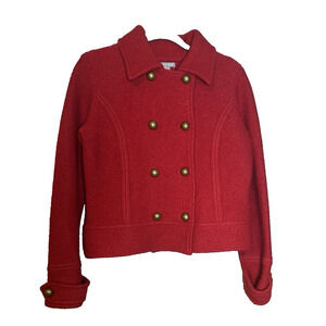 VINTAGE x EAGLES EYE Jacket Blazer‎ Womens Sz S Boiled Wool Button up Military